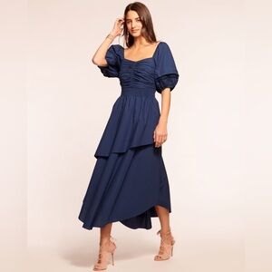 NWT Persephone Poplin Smocked Midi Dress Size small